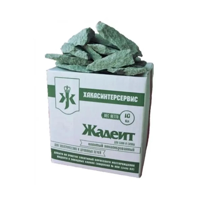Камень для бани и сауны Жадеит колотый, 10 кг, мелкий
